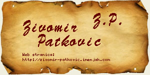 Živomir Patković vizit kartica